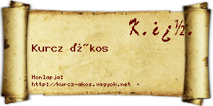 Kurcz Ákos névjegykártya