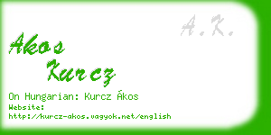 akos kurcz business card