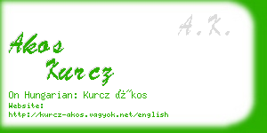 akos kurcz business card